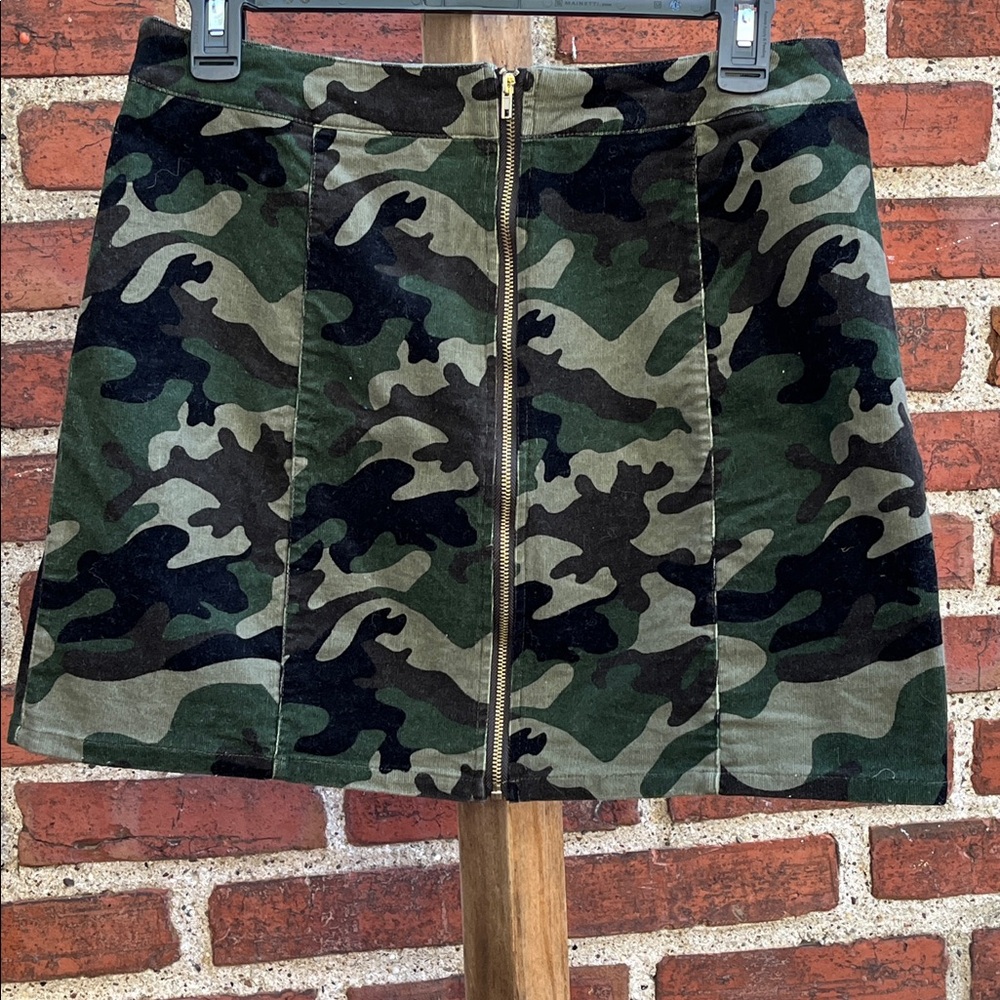 Bleuh Ciel Camouflage Zip Skirt